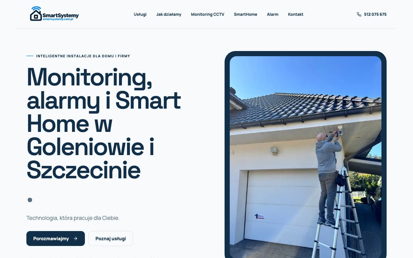 Widok strony Smart Systemy na komputerze